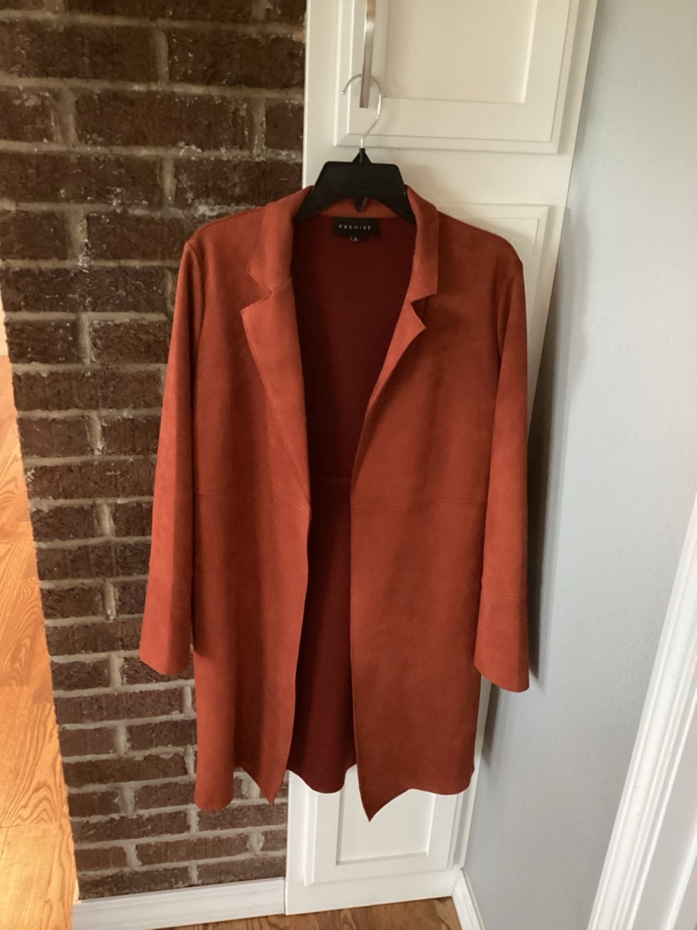 Aritzia Terracotta Open-Front Long Trench Coat